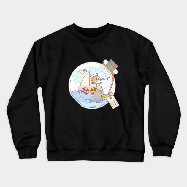 Bubu and Moonch, A Jar of Adventure Crewneck Sweatshirt by Noristudio